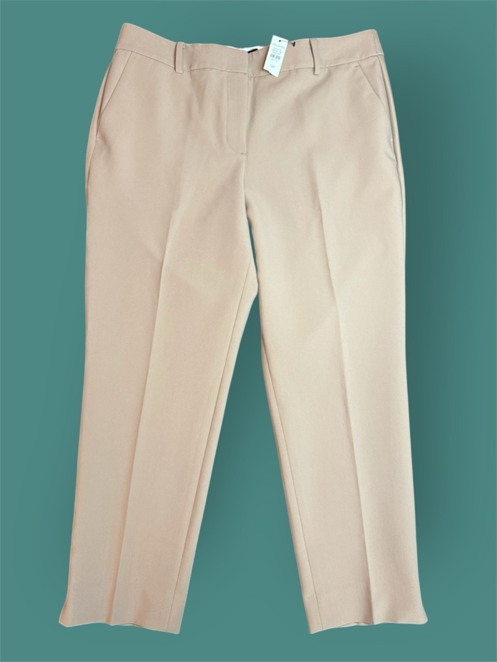 NWT Talbots Straight-Leg Trousers in Light Tan 12 Petite